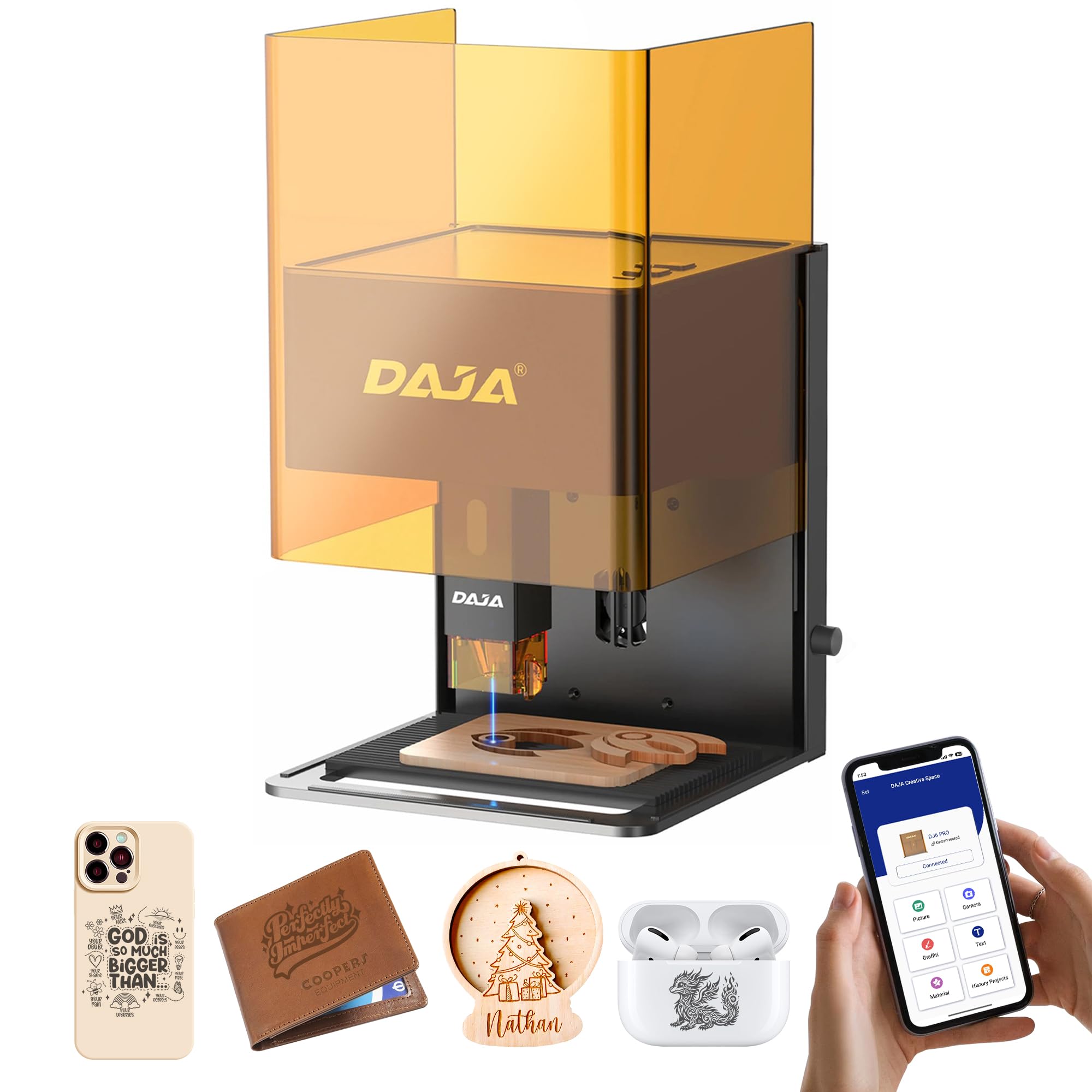 Amazon | DAJA DJ6Pro 10W 密閉型レーザー彫刻機 デスクトップレーザー