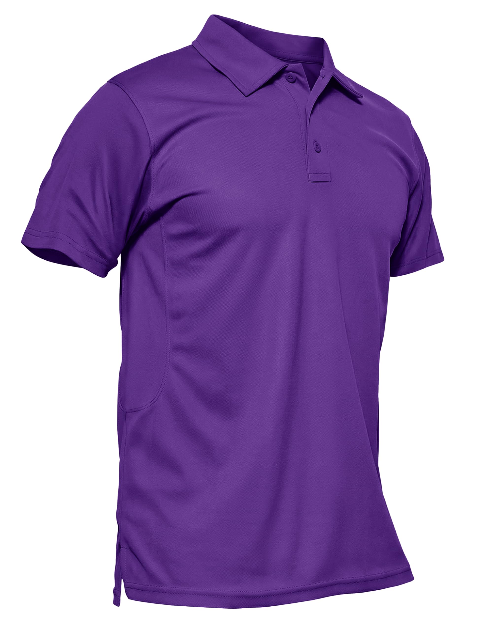 MAGCOMSEN Men's Polo Shirts Short Sleeve Cotton Pique Golf Shirt Casual Collared Shirt Lightweight Work Shirts with 3 Buttons