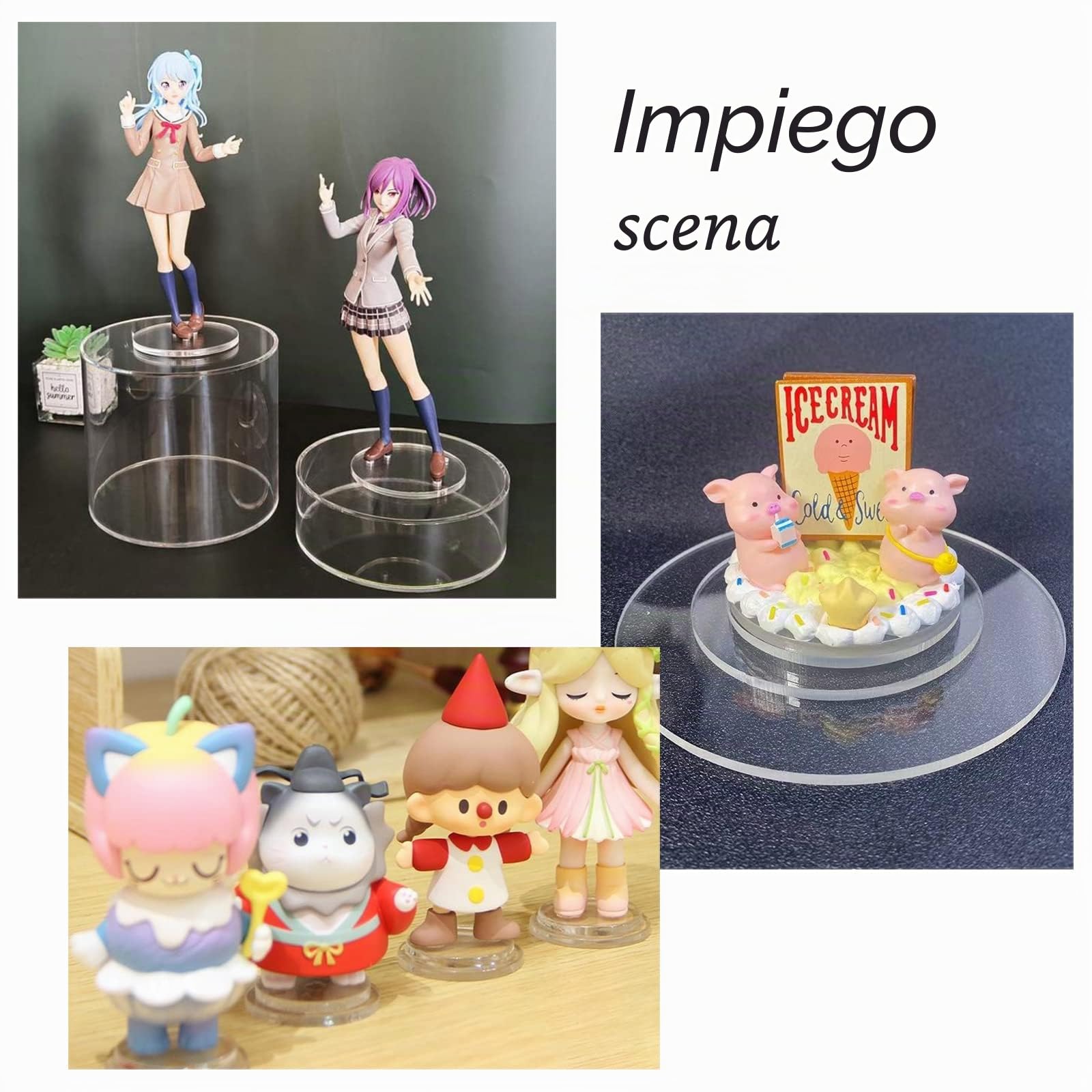 FINGERINSPIRE 100 Lastre Acriliche Rotonde Trasparenti 25 mm Mini Piatte in Acrilico Basi in Miniatura Piastre in Acrilico per Miniature Wargame Fai da Te Visualizzazione di Natale