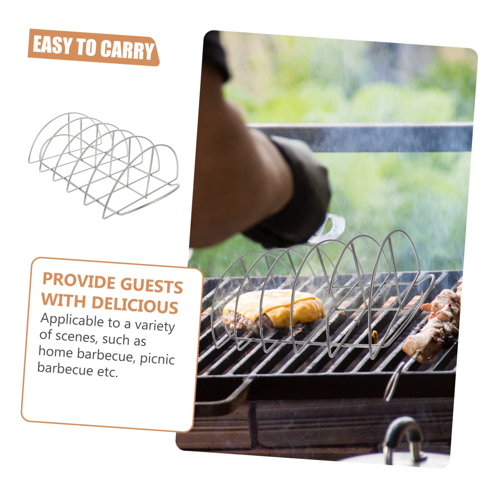 ifundom Supporto per Costolette in Acciaio Inox, Resistente all’Usura, Leggero, per Barbecue e Affumicatore, Accessorio per Grigliate Domestiche e Picnic