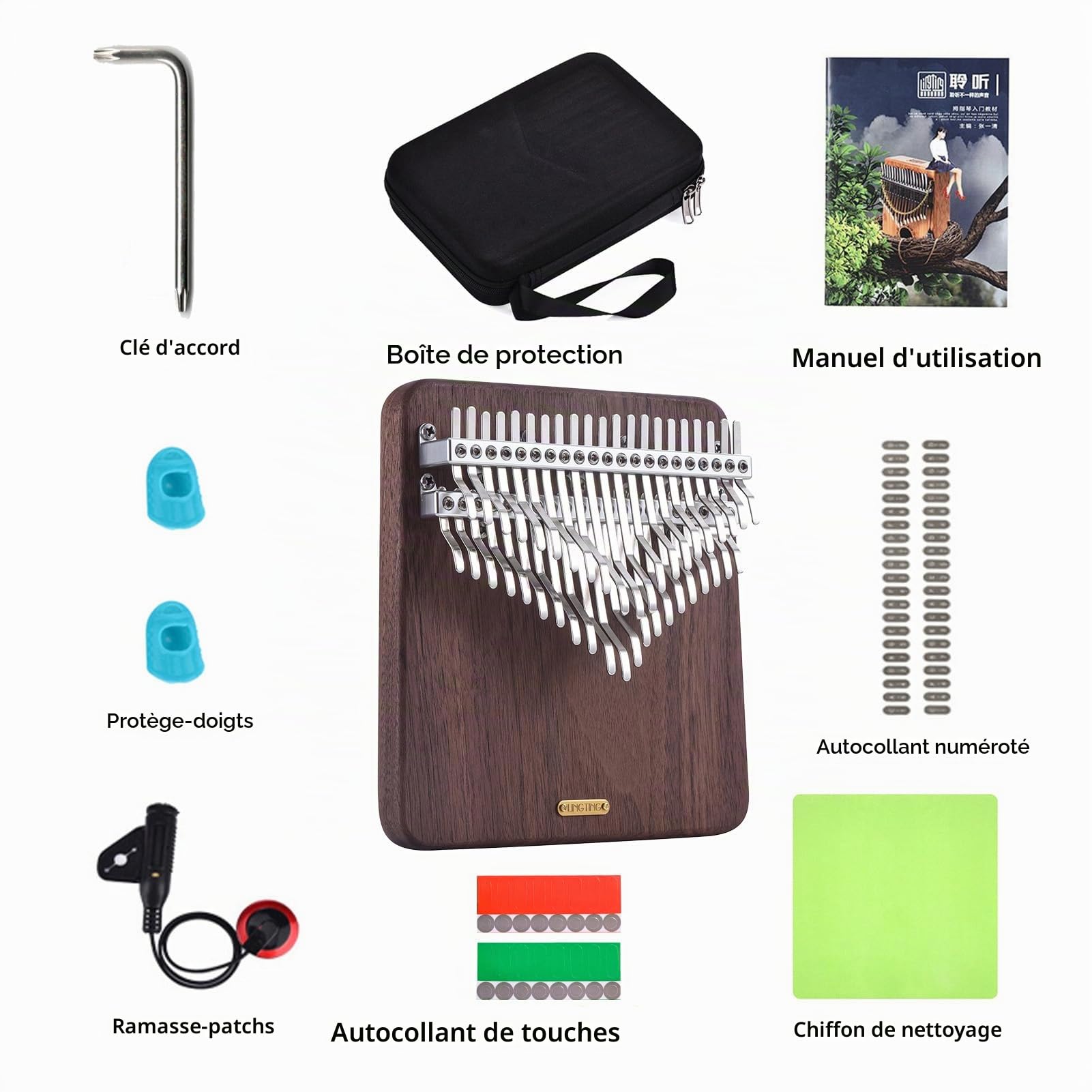 LingTing Kalimba LT-K42W Kalimba Mbira Piano à pouces à 42 touches, cadeau pour enfants et adultes, débutants (Moon Whisperer)