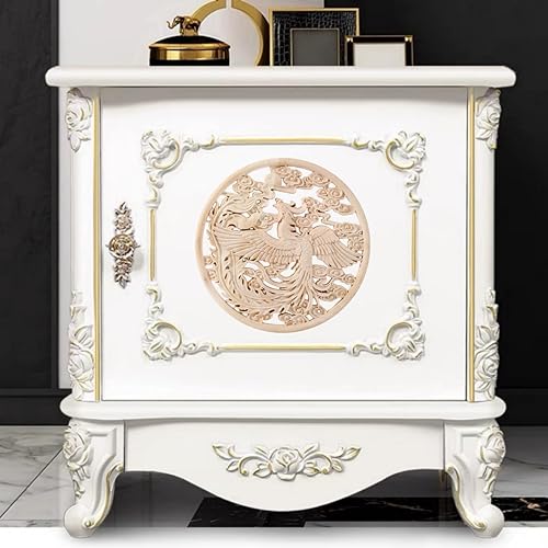 Miniatura 3 de Apliques redondos de madera onlays sin pintar, calcomanía de madera tallada para bricolaje, muebles tallados en madera, apliques para pared, cama,