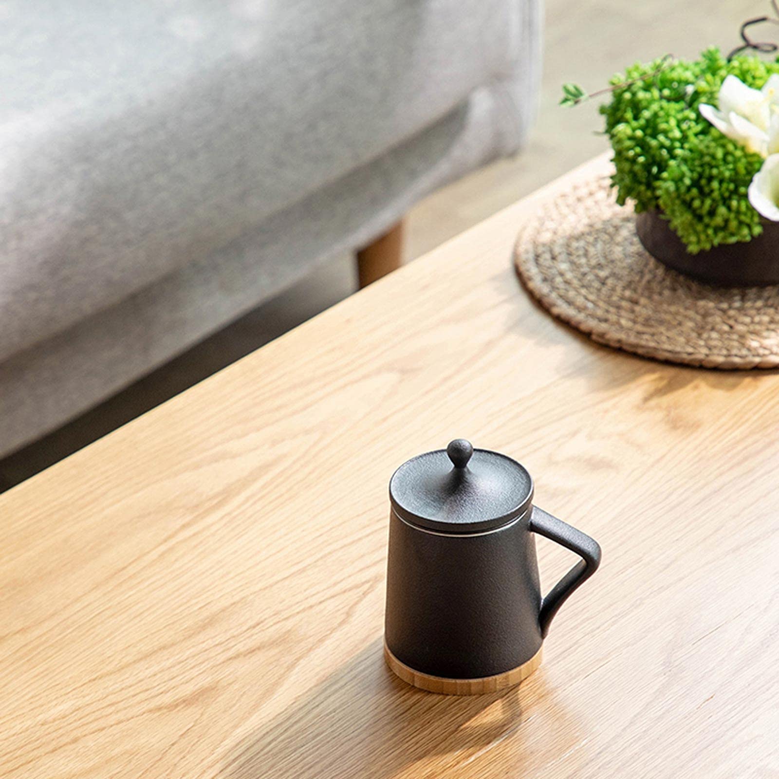 Tasse Tasse Keramikfilter Büro Teetasse Langlebiger Griff Paar Tasse 383 ml Drei Farben erhältlich Kaffeetasse (Farbe: Gold)