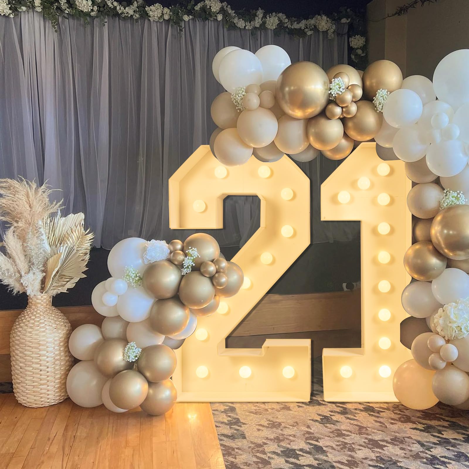 Amazon.co.jp: Foxrush モザイク数字 誕生日デコレーションキット (21