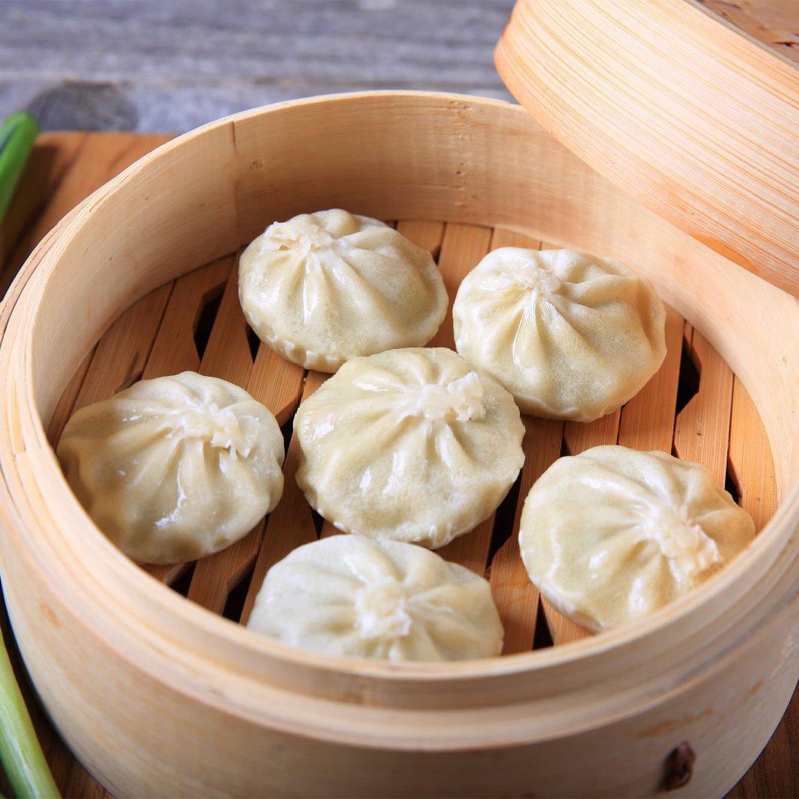 Cuocere a vapore in bambù, 21 cm, a 2 ripiani, in bambù intrecciato, versatile cestino a vapore asiatico, con 4 panni in cotone per riso, verdure, Dim Sum, Dumpling