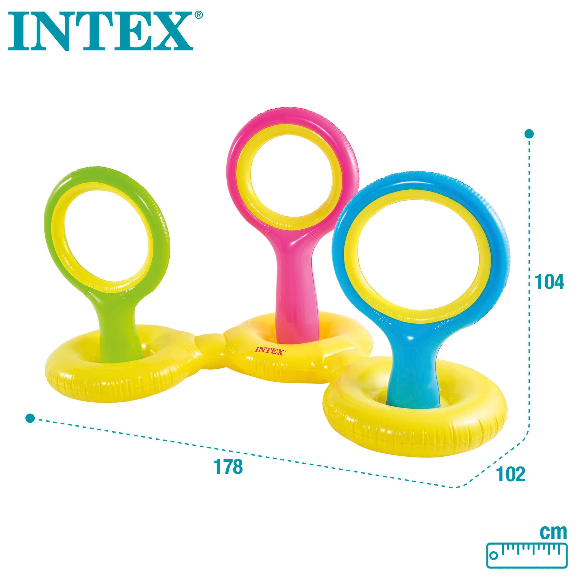 Intex 57510NP Gioco Del Disco Gonfiabile Galleggiante Vinile Multicolore 178x102x104 cm