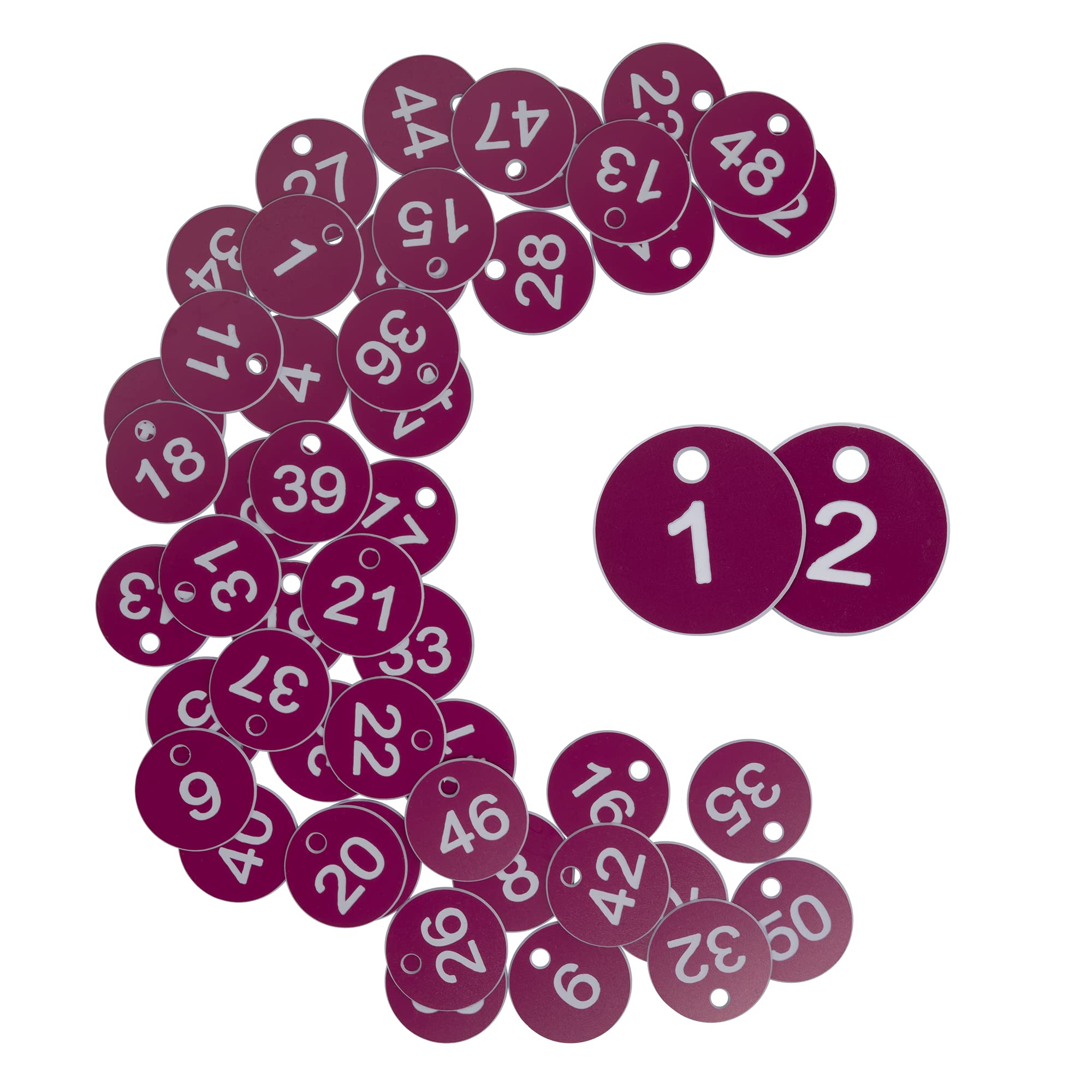 StayMax Plastic ID Number Tags Engraved Tags Key Tags Without Key Rings (1-50, Purple) โ image 1