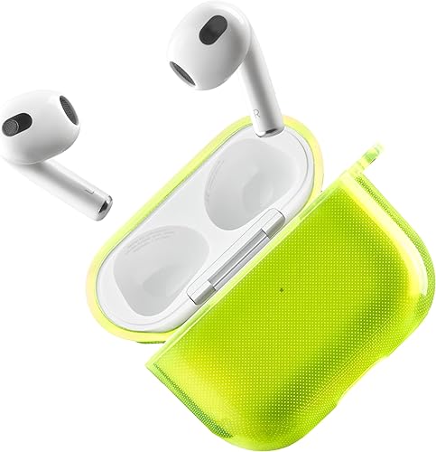 SteepLab Funda con resaltador de neón para AirPods 3 generación 2021 La funda Grippy Jelly melocotón rosa sutil