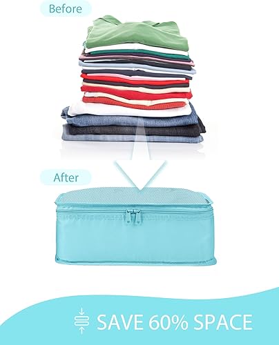 Miniatura 6 de DIMJ - Cubos de equipaje para maleta, bolsas ligeras de viaje para artículos imprescindibles, con bolsa grande para artículos de aseo personal,