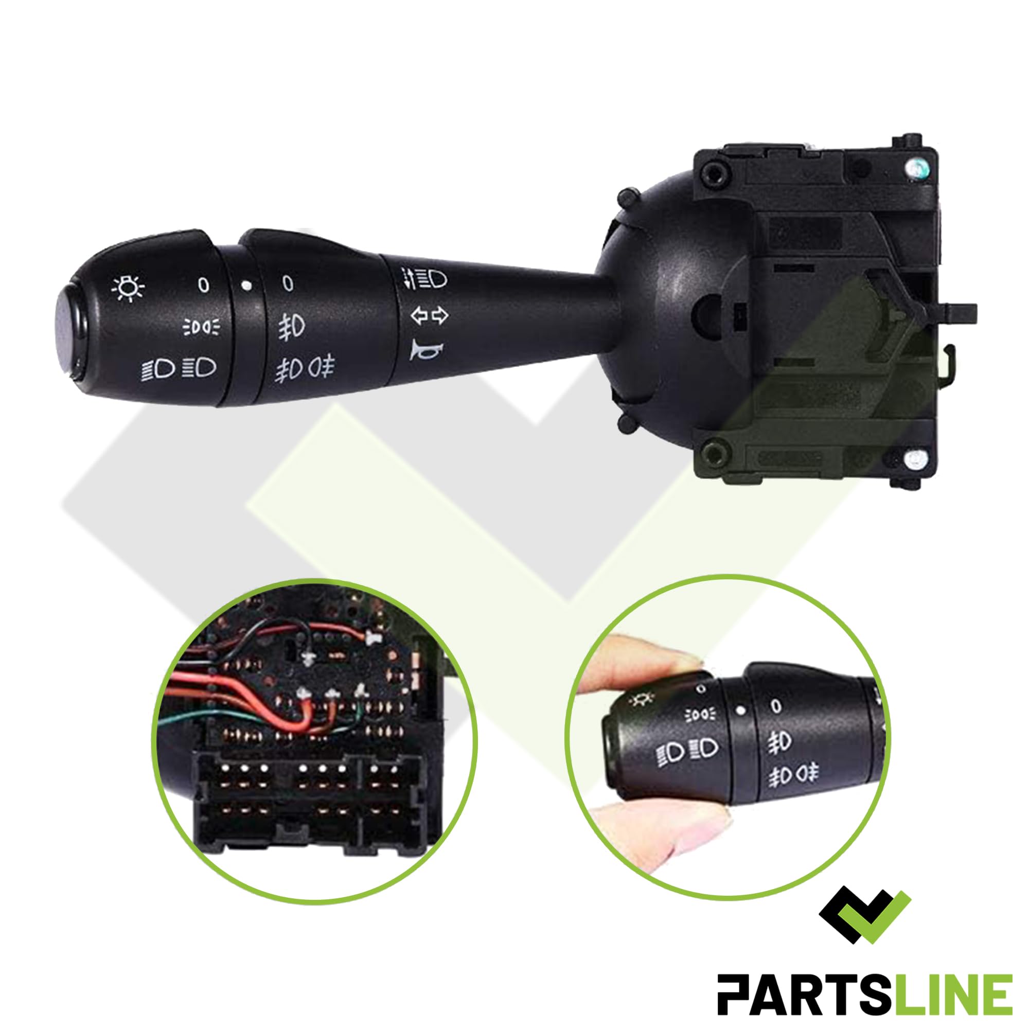 Commutateur Commodo Gauche de Colonne de Direction Clignotant Phare Klaxon compatible avec DOKKER DUSTER LODGY LOGAN II LOGAN MCV II SANDERO II - 255400337R 255405056R 8201167988