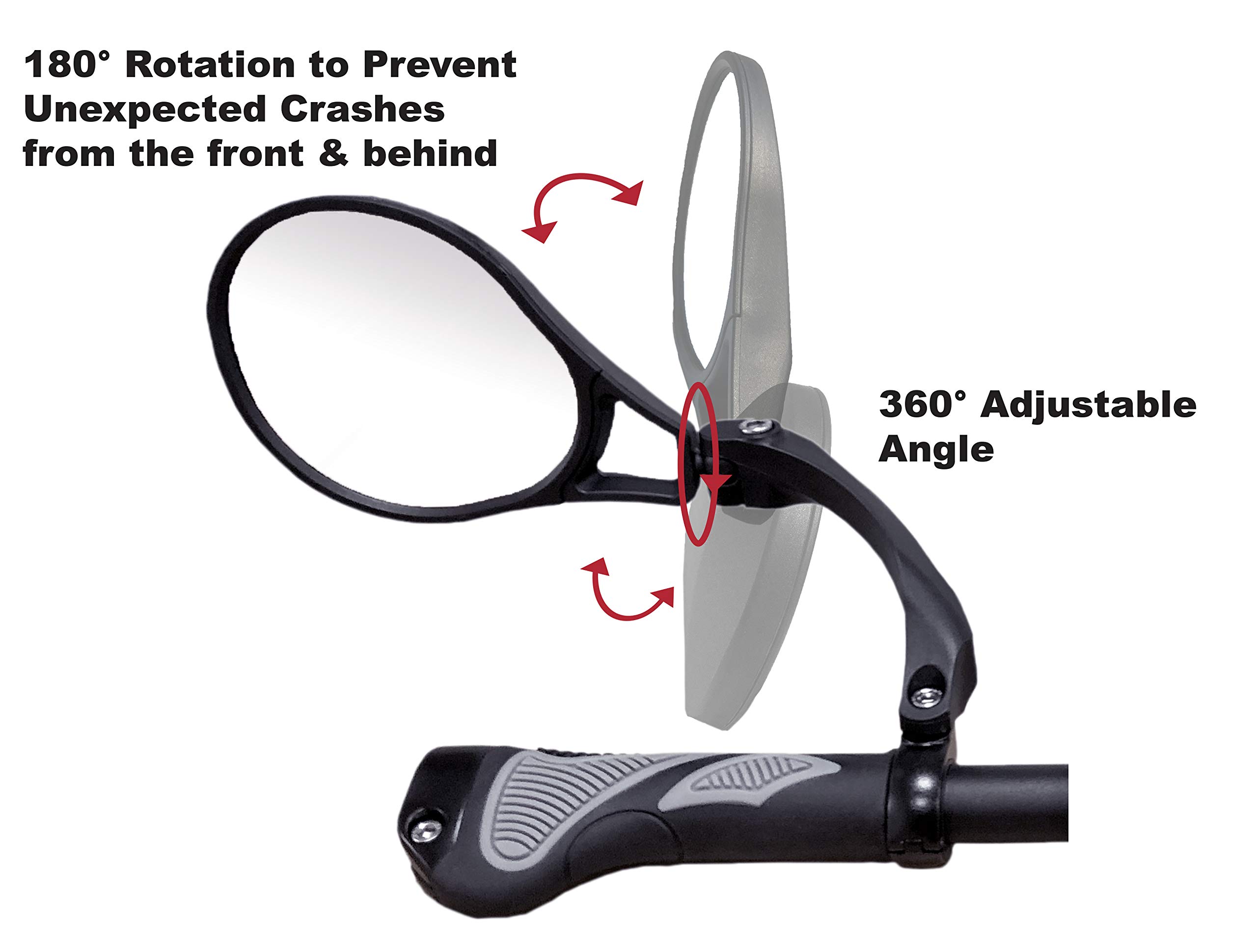 Hafny Rétroviseur de vélo électrique approuvé E13, grand miroir de guidon de vélo, miroir de vélo en verre de qualité automobile HD, miroir de vélo résistant aux explosions