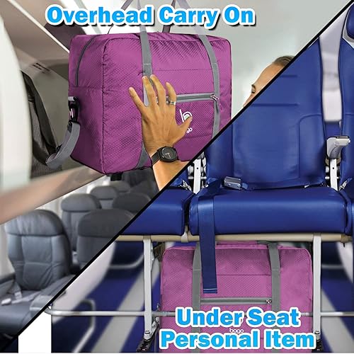 Miniatura 7 de Bago Bolsa de viaje para artículos personales para aerolíneas, se adapta a bolsa de viaje de 18 x 14 x 8 pulgadas, Spirit & Frontier Airlines, bolsa