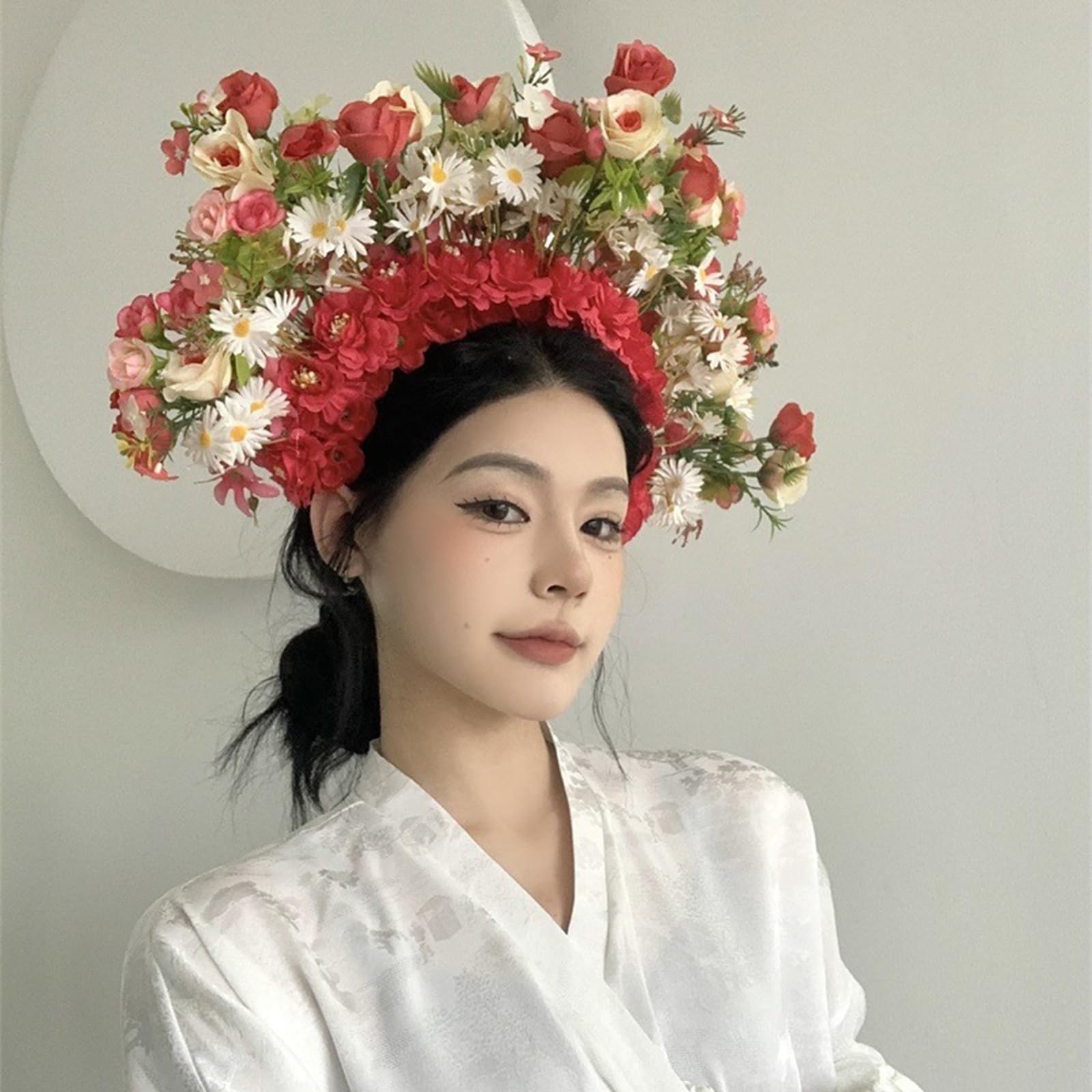 Diademas de flores para mujer, flores para novia, suministros para bodas, fiestas, guirnaldas florales, coronas para el pelo, diademas florales