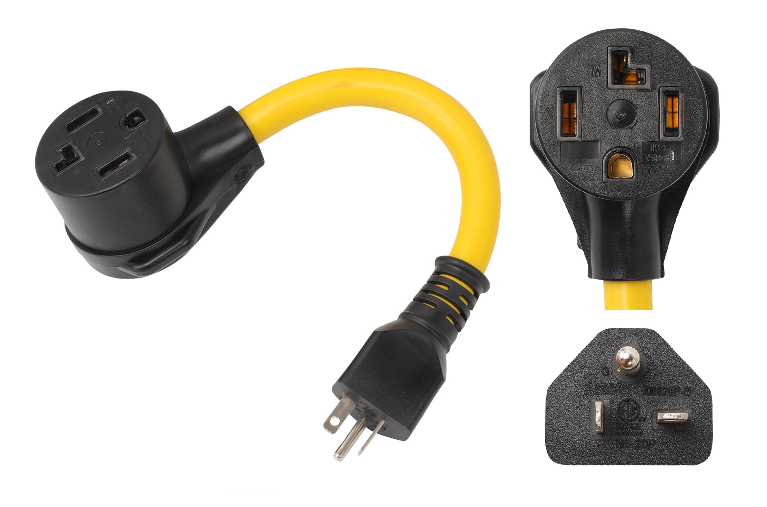 ONETAK NEMA 6-20P to 14-30R 240V 20 Amp 3 Prong Male Plug to 4 Prong Female Outlet Receptacle Generator Welder Dryer EV Charger Power Cord Adapter