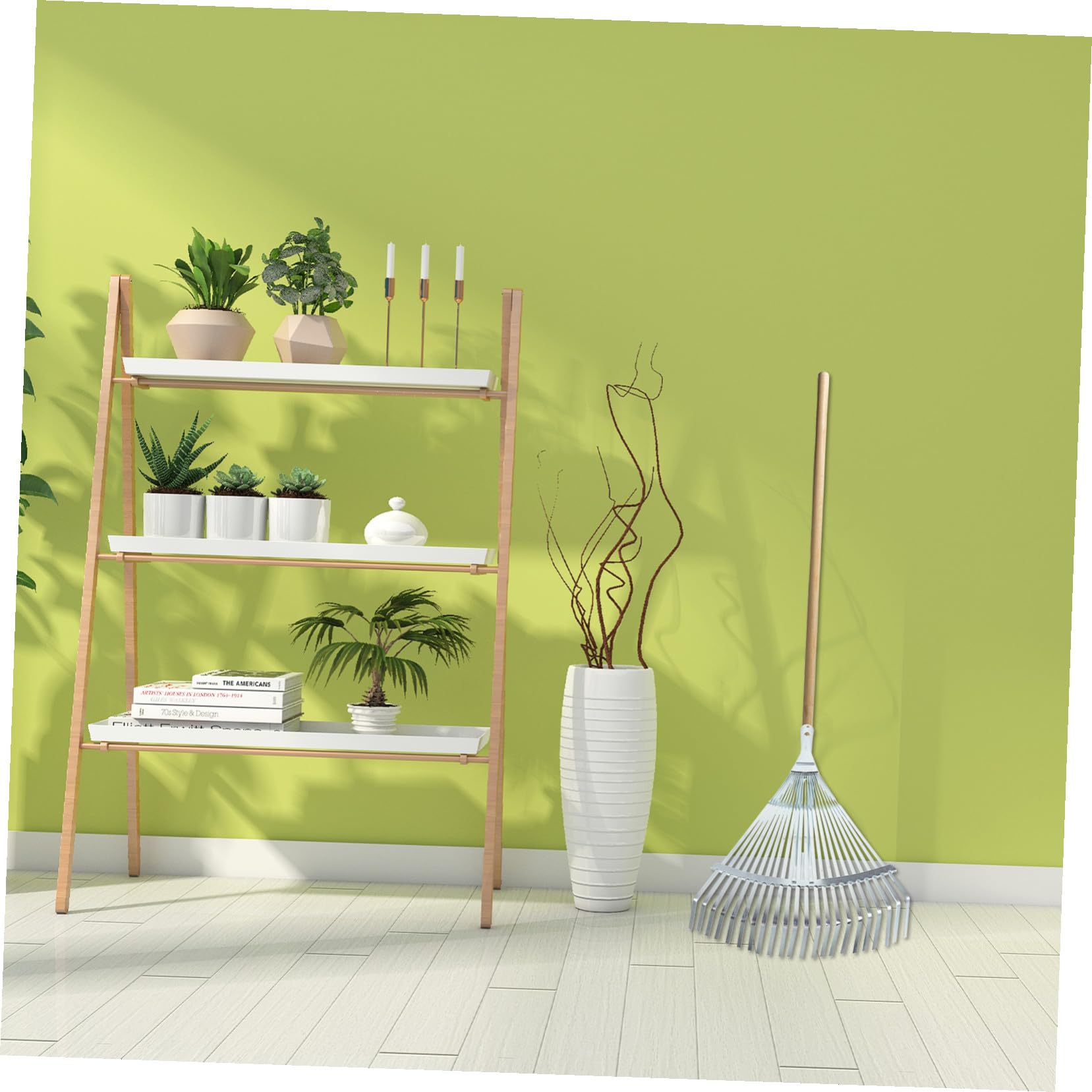 Rastrillo de Jardín Extensible Ajustable de Acero al Carbono, 29-46cm