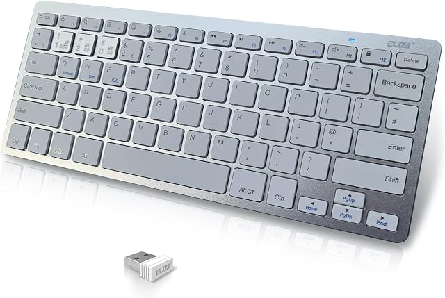 ELI73 Wireless & Bluetooth keyboard Compatible with iPad 10.2-inch/iPad Air/iPad 9.7-inch/iPad Pro/iPad Mini, Smart TV, iPhone, Tablet and Bluetooth Devices Including Android, Windows, iOS