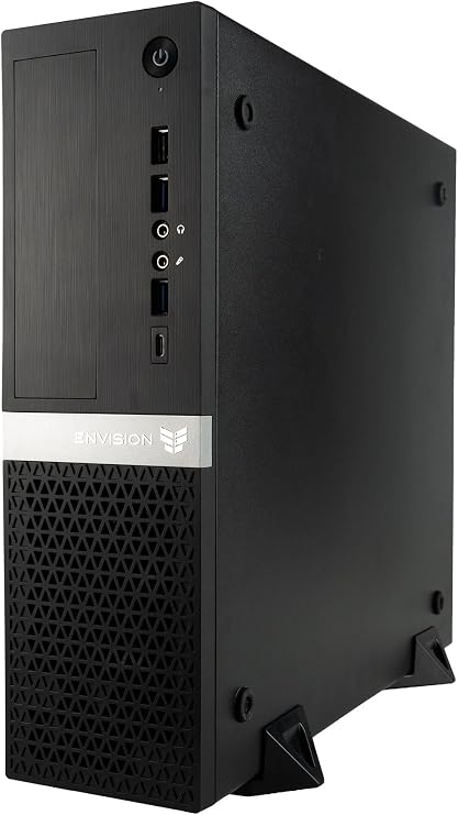 Envision S13 SFF PC 4GHz 6-Core Ryzen 5 5600G w/Radeon Graphics, 16GB RAM, 512GB NVME SSD, MSI mb, WiFi 6E, Windows 11 Pro, 10 USB, HDMI + DVI, RJ45, KB+M, Desktop Computer Tower for Business/Gaming