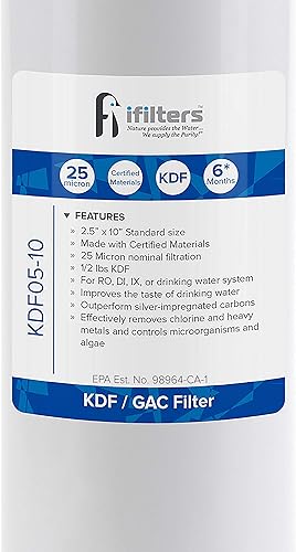 Miniatura 2 de KDFGAC - Filtro de agua para cloro, sabor, olor, metales pesados, óxido, 2.5 x 10 pulgadas
