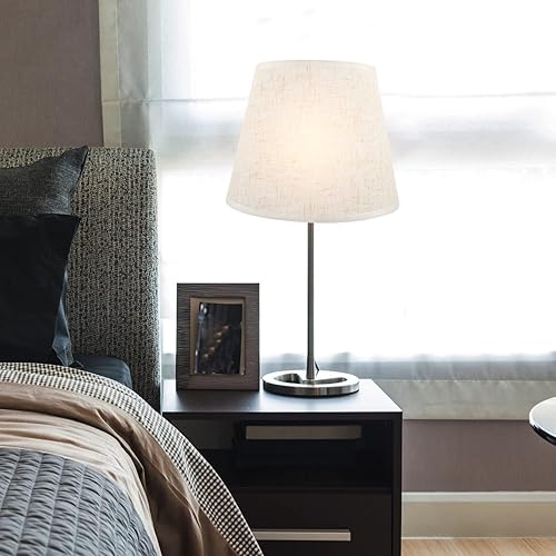 Miniatura 9 de Cubiertas de tela para lámpara de tambor, pantalla de tela, cubierta de lámpara de mesa, clip de repuesto en la pantalla de bombilla para