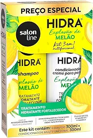 Salon Line, Kit Shampoo e Condicionador, Hidra, Explosão de Melão, Vegano - Para Todos os Tipos de Cabelos