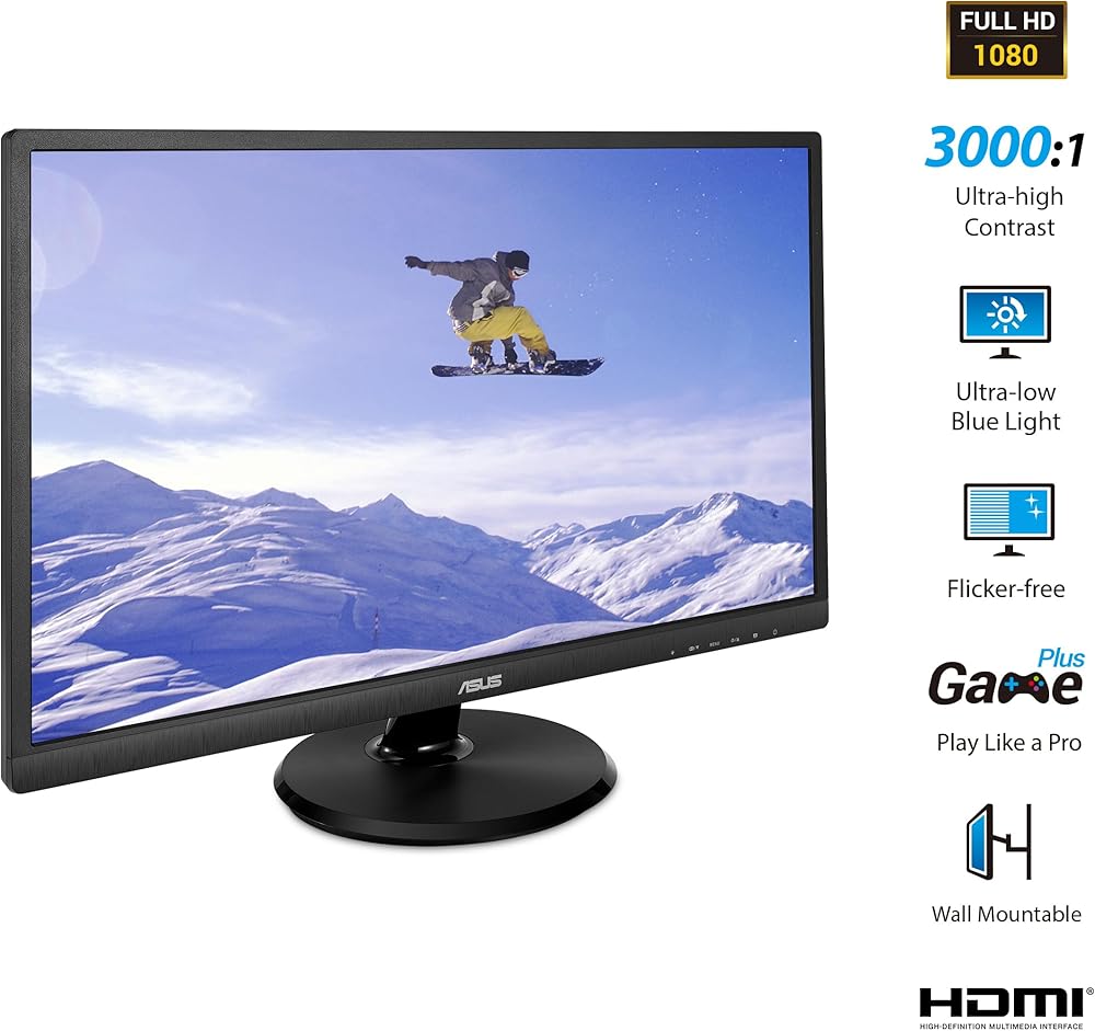 Asus VA249HE 23.8” Full HD 1080P HDMI VGA Eye Care Monitor with 178° Wide Viewing Angle thumbnail 2
