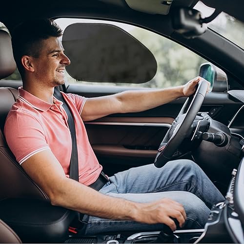 Miniatura 7 de Zone Tech Parasol para ventana lateral que se adhiere al sol paquete de 2 unidades de malla de alta calidad para automóvil no necesita ventosas