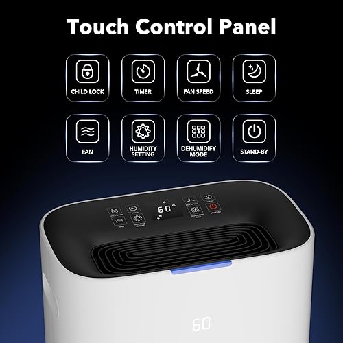 Miniatura 3 de Deshumidificador inteligente de 4500 pies cuadrados para el hogar, máximo 80 pintasD (estándar 53 pintasD) deshumidificador eficiente con manguera
