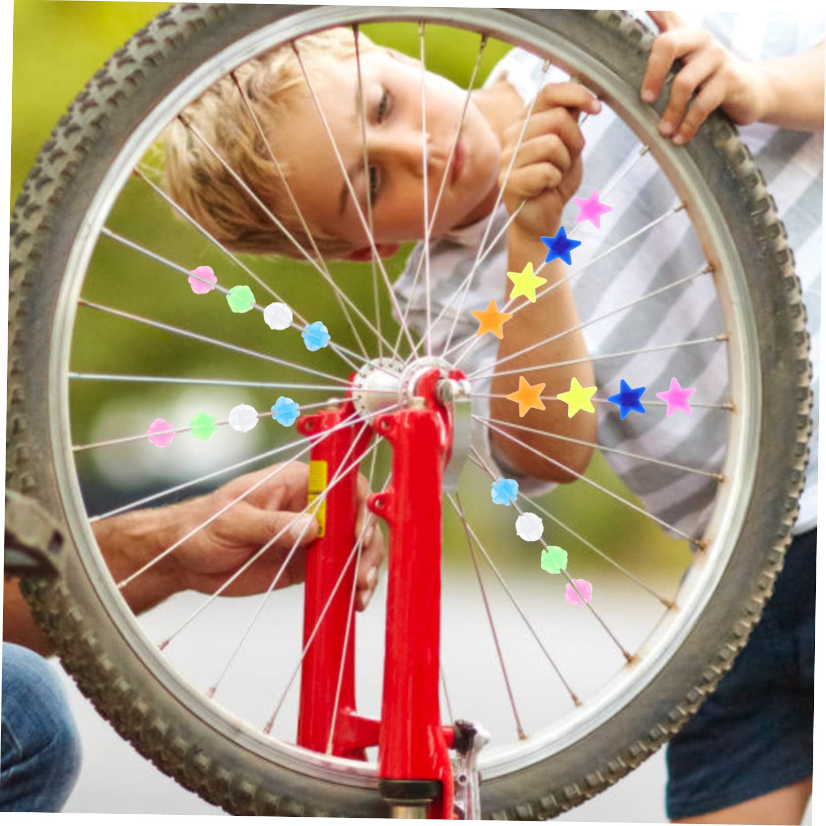 Totority Bike Wheel Decor for Boys and Girls 72pcs Plastic Bike Spoke Beads Easy Install