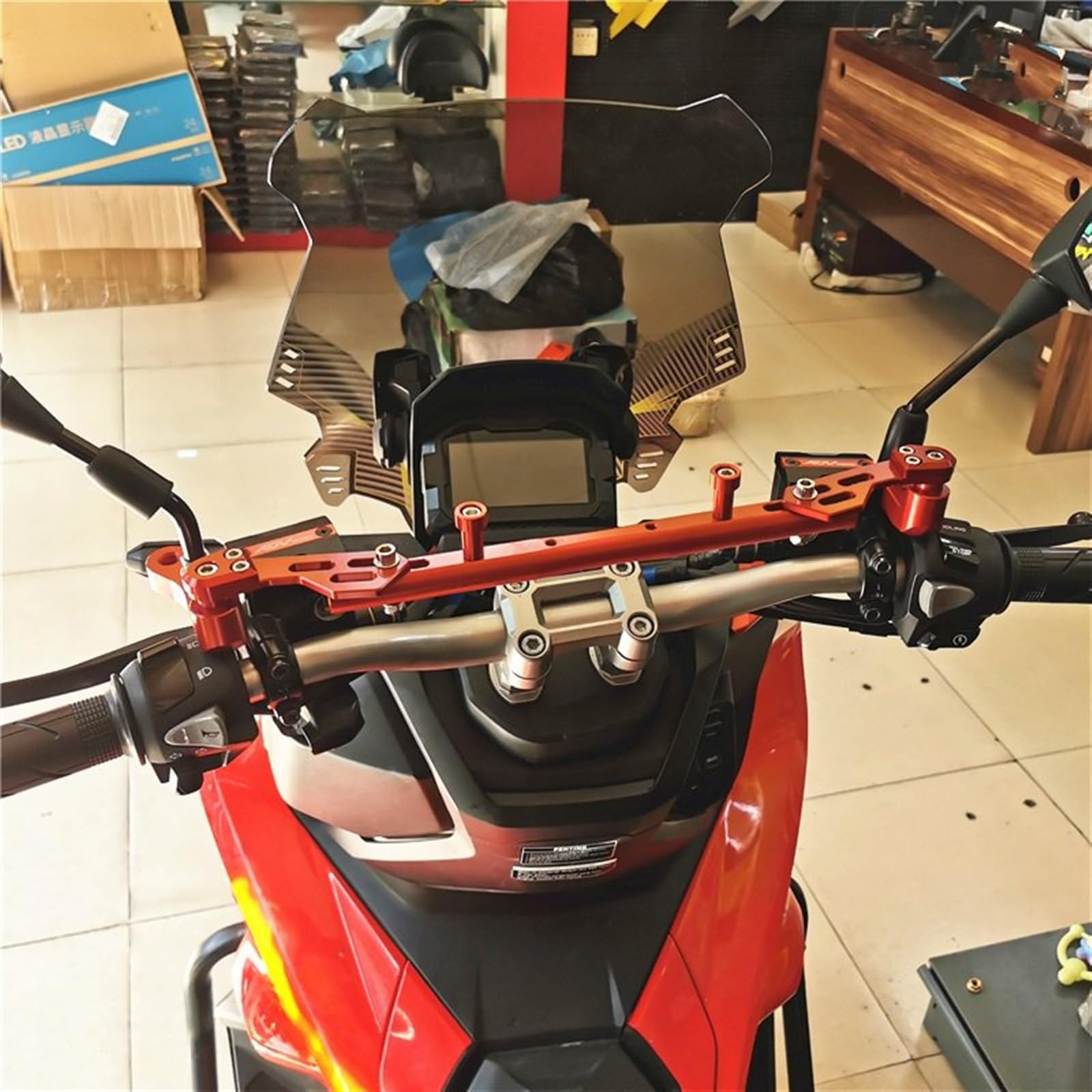 Motocykl Bilans Kierownica Poprzeczka Uchwyt Wspornik Równowagi Dla Honda NC750X NC700X NC700S NC750S (Kolor : NC700 Red, Rozmiar : 1)