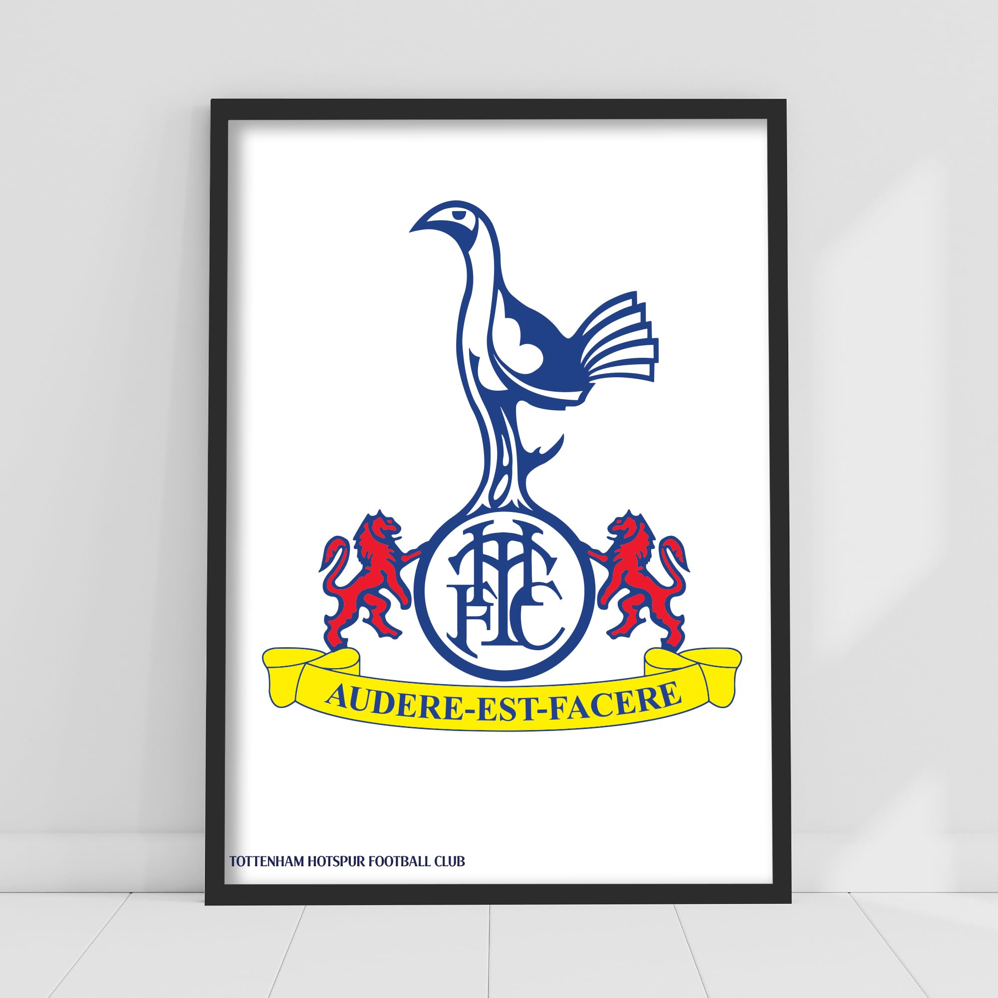 Themed Blue Tottenham Hotspur Print - Cockerel Crest Poster Wall Art (29.7Cm X 42Cm - A3)