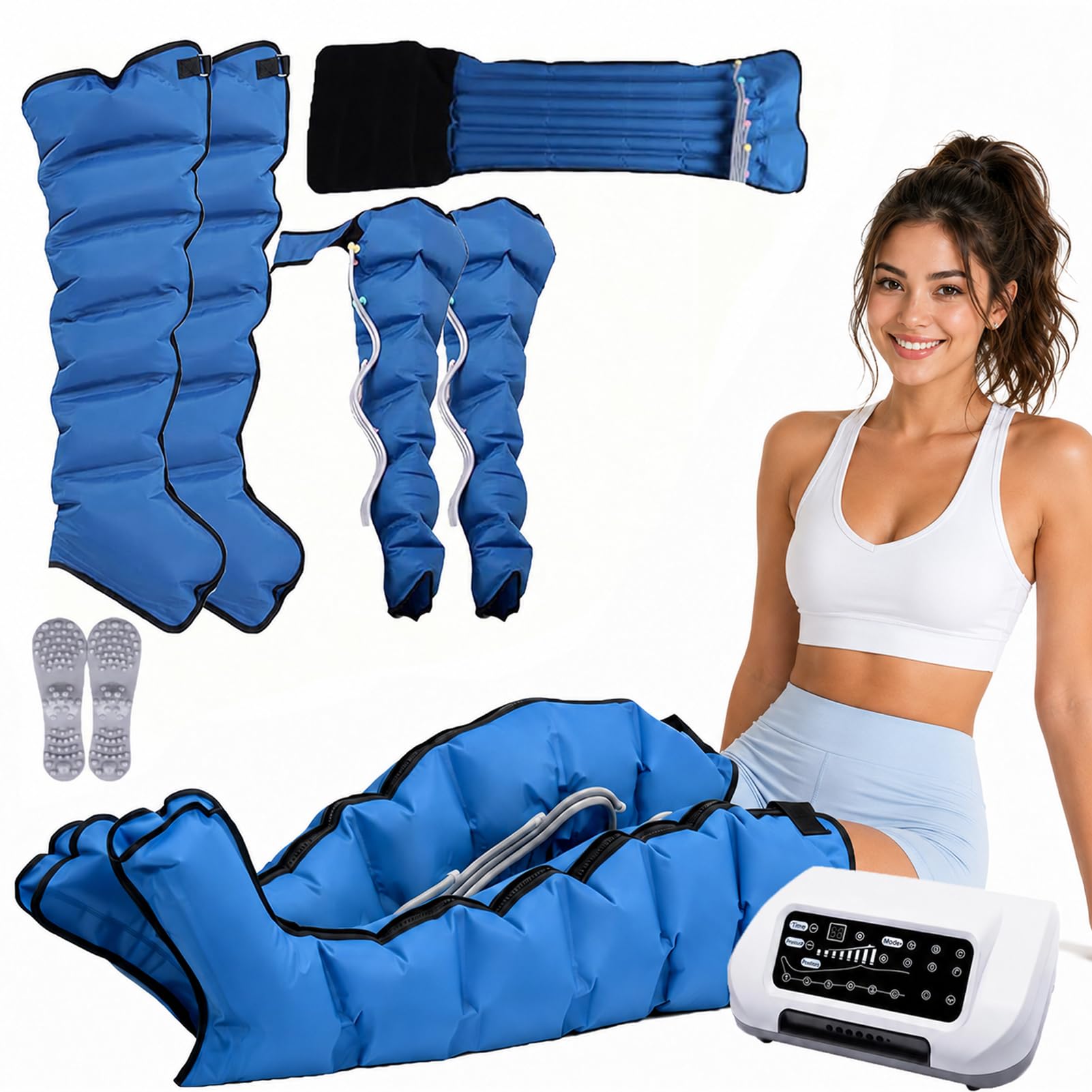 LYJIANGXIN Full Body Lymphatic Drainage Massager and L/XL Pain Relief 6-Cavity Lymphatic Drainage Air Compression Massager Relieves Muscle Pain and Fatigue Pressotherapy Boots