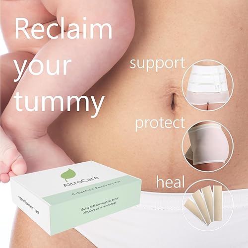 Miniatura 3 de AltroCare Kit de recuperación posparto de cesárea con elementos esenciales posparto banda abdominal abdominal, ropa interior desechable y hojas de