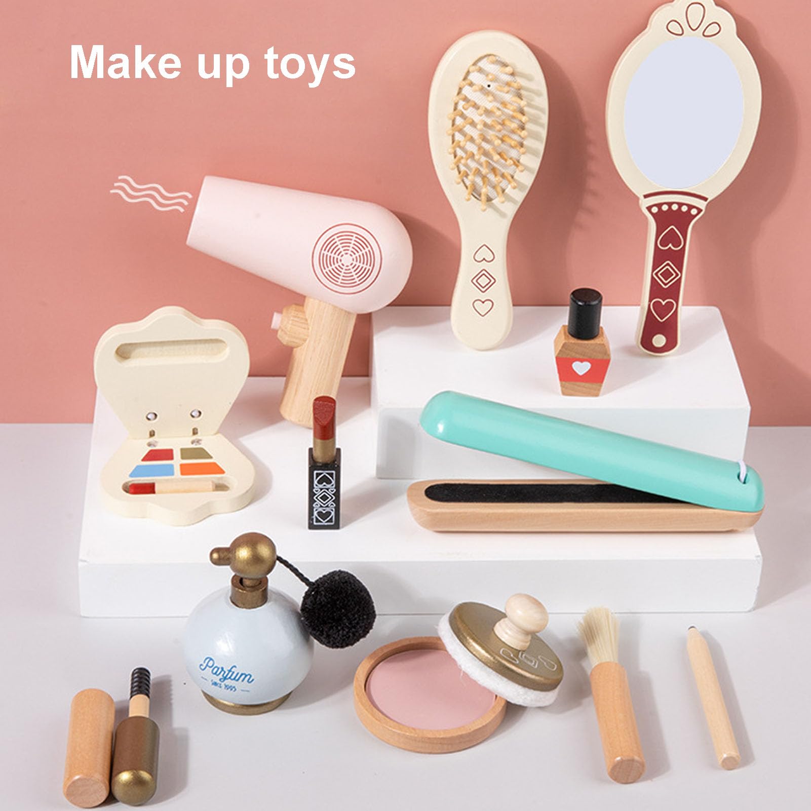Ensemble de Jouets de Maquillage en Bois pour Filles, Jeu de Simulation, Cadeau cosmétique de beauté en Bois