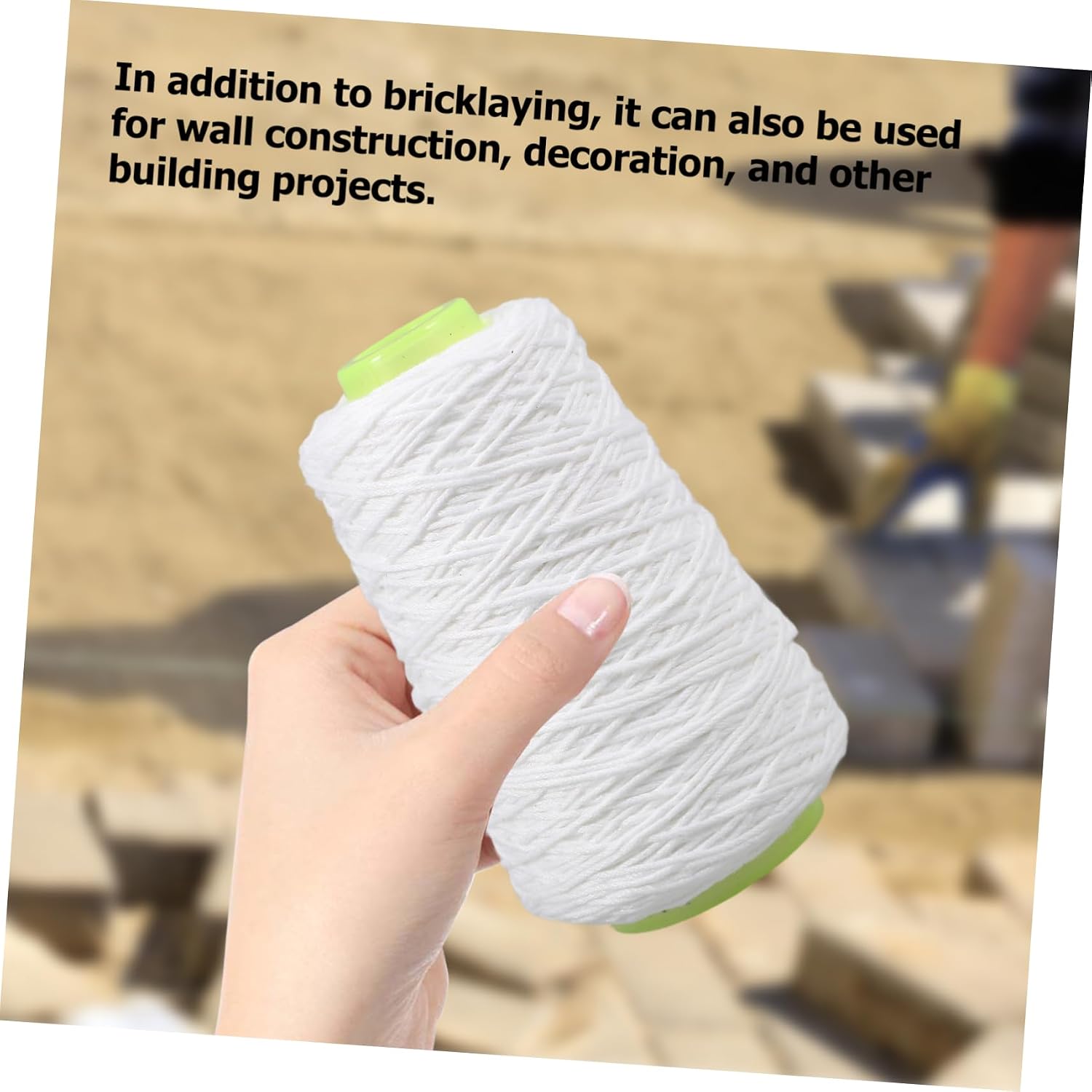 HOMSFOU 1roll Line for Bricklaying Thick Cotton String for Accurate Construction Wall Building and Decoration Work for Outdoor Projects and Applications