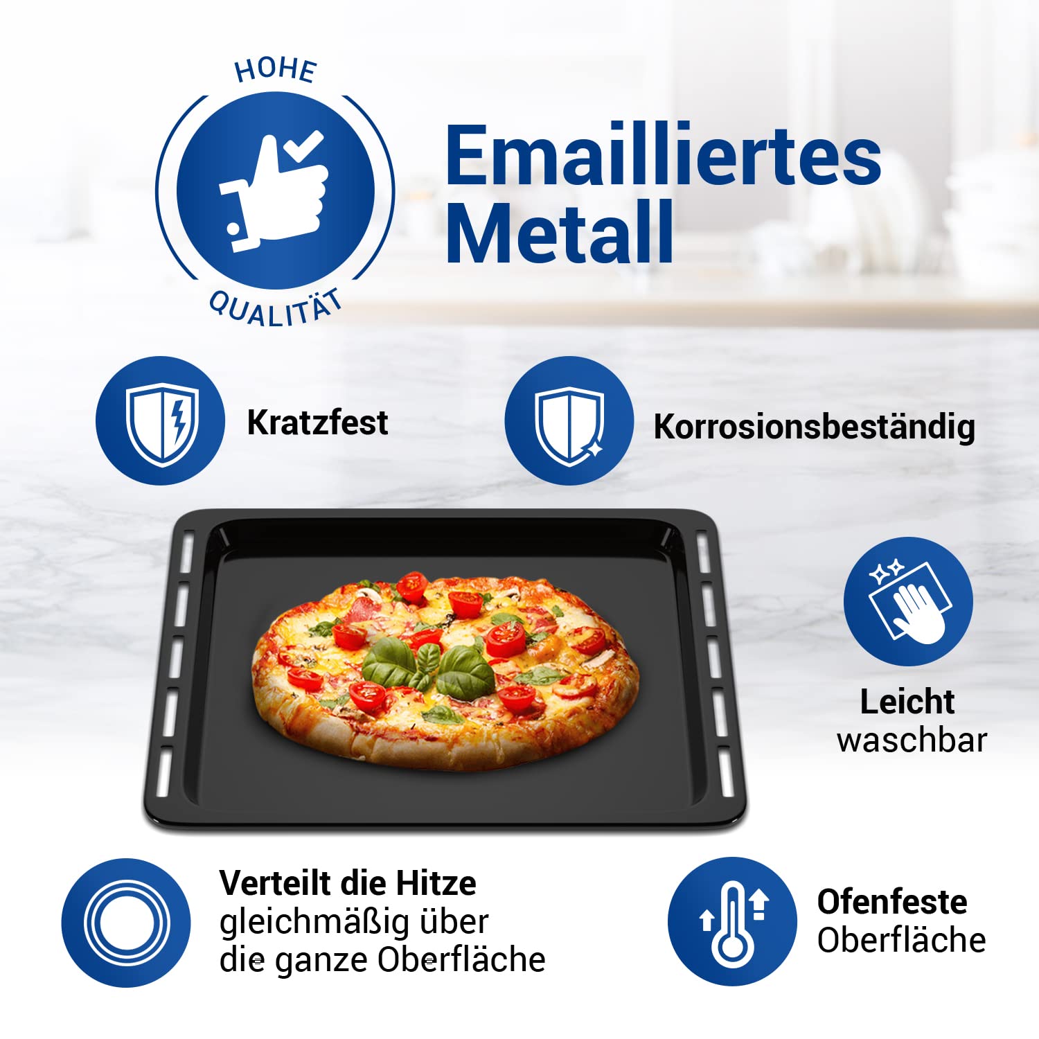 VIOKS Bandeja de horno esmaltada 452 x 376 x 20 mm de repuesto para Whirlpоol 481010657929 – Bandeja para horno Bauknecht & Horno Ignis