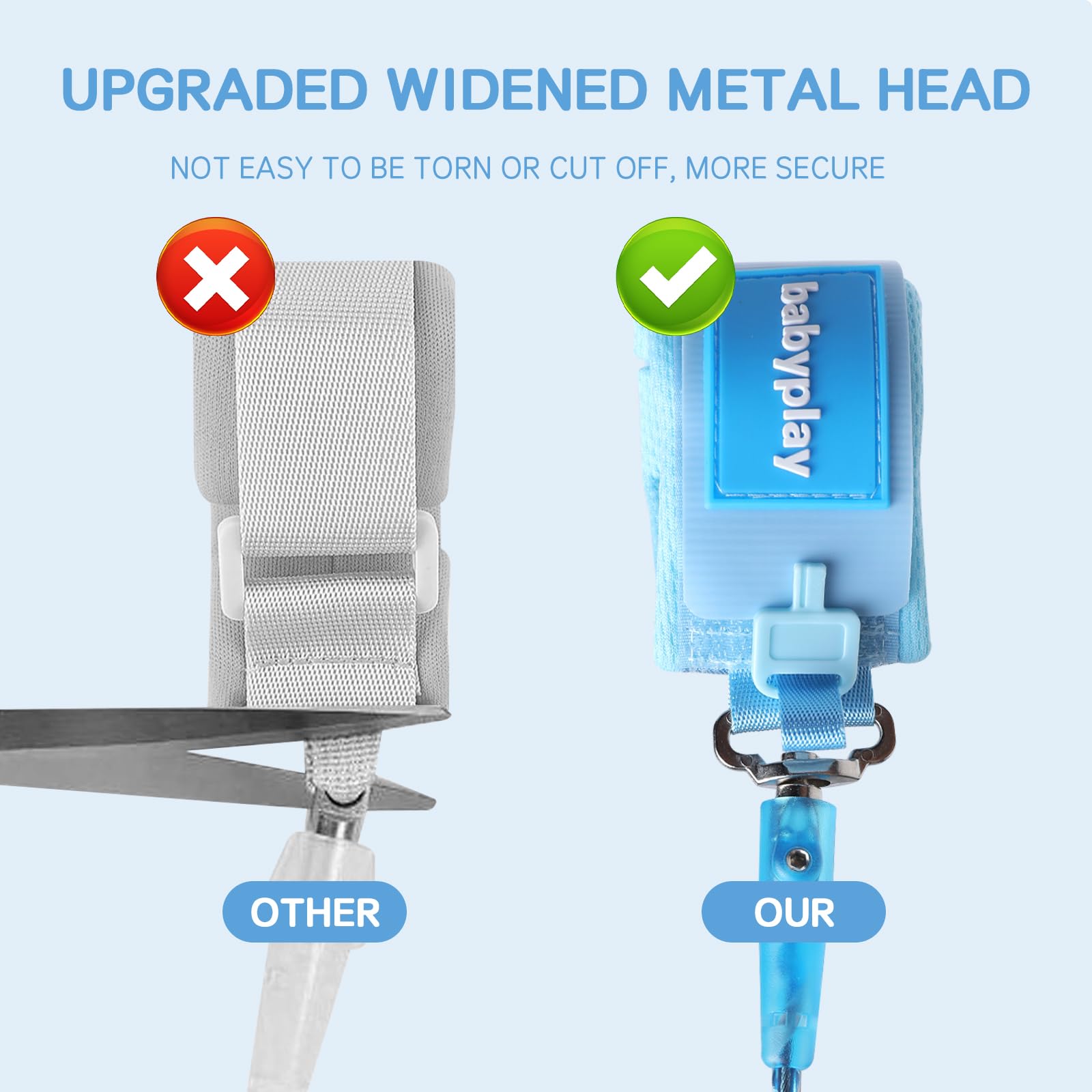 Anti Lost Wrist Link for Children,Belt Anti-Lost Safety Strap for Children Anti-lost Wrist Strap for Child Adjustable Rotation 2.5m (Blue) - Image 3