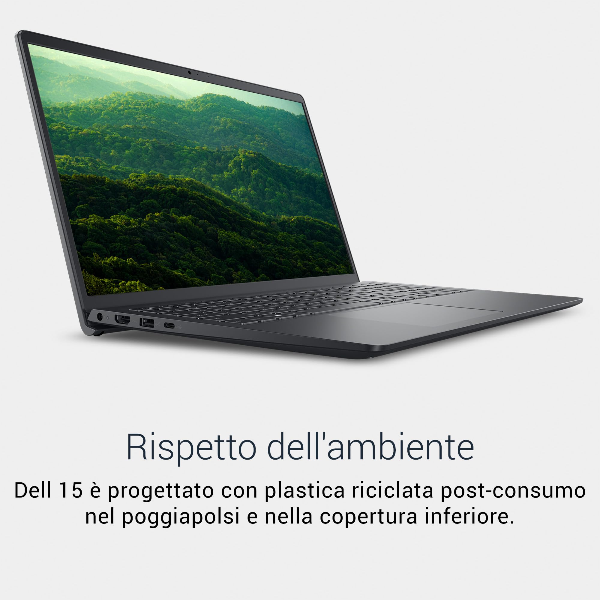 Dell 15 Laptop DC15250, 15,6" FHD 120Hz Antiriflesso, Intel Core i5-1334U, 16GB RAM, 512GB SSD, Intel UHD, Windows 11 Home, QWERTY Italiano, Carbon Black (Caricatore venduto separatamente)