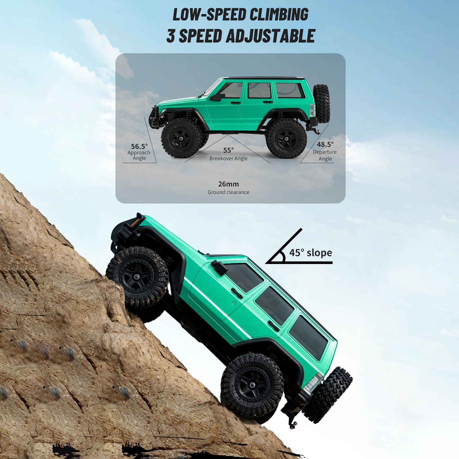 Rc Pojazd Wspinaczkowy 4x4 All-terrain Buggy Z Reflektorem Led, Niezależnym Zawieszeniem 4wd, Gumowymi Oponami I Karoserią Przeciwwybuchową Z Pvc Do Przygód W Terenie