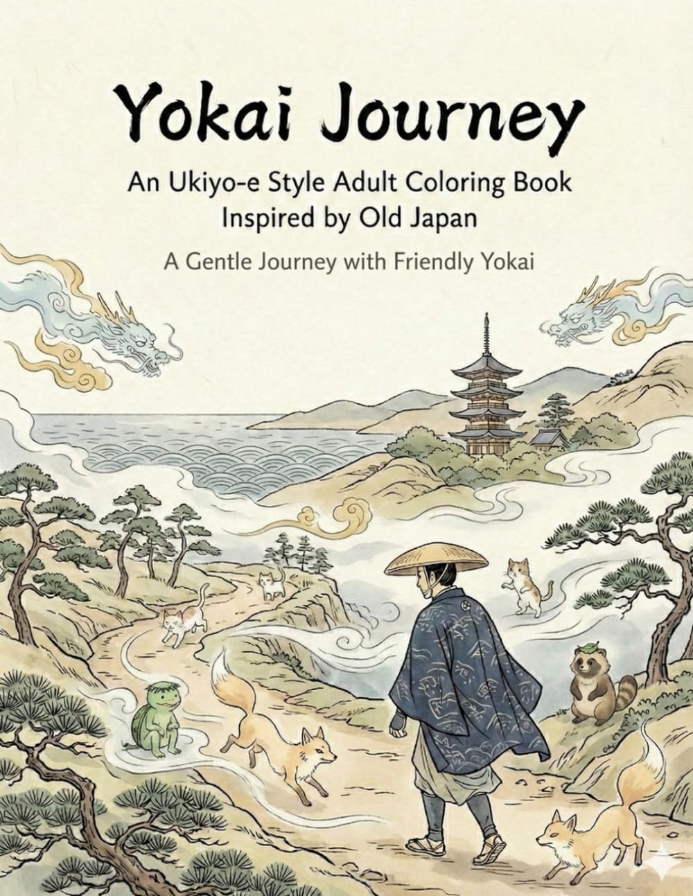 Yokai Journey An Ukiyo-e Style Adult Coloring Book Inspired by Old Japan: A Gentle Journey with Friendly Yokai