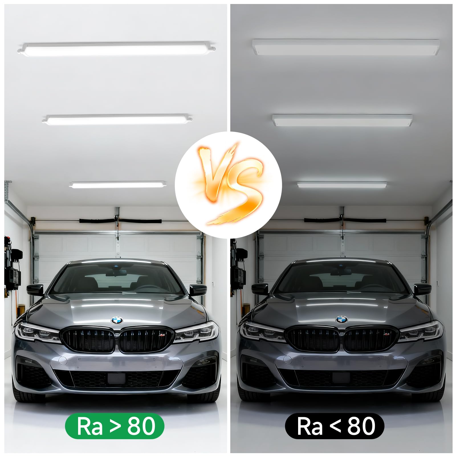 Tubo LED 120 cm confezione da 4 pezzi, per garage e officine, 36 W IP65