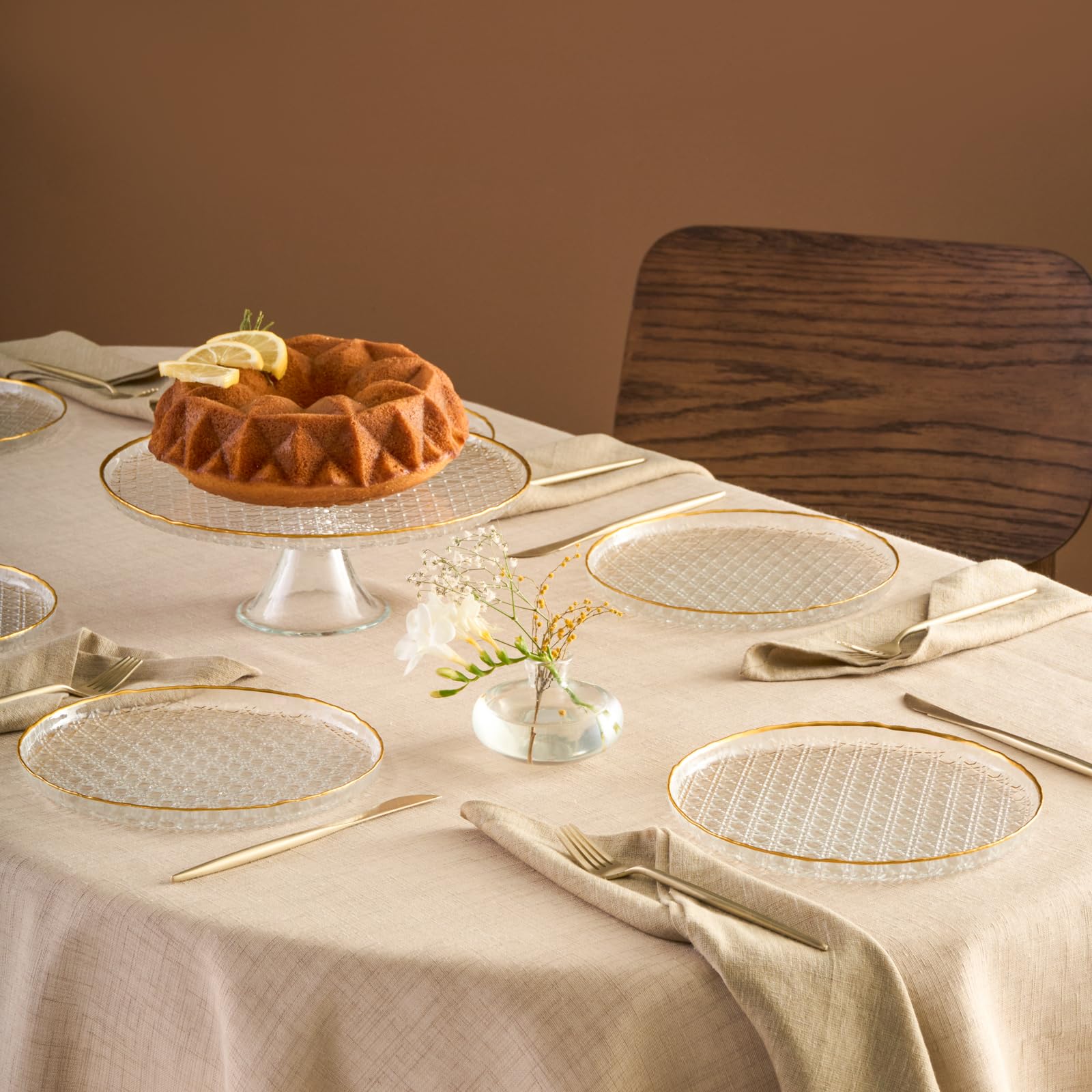 KARACA Rattan-Kuchen-Set, goldfarben, 7-teilig