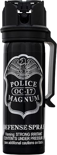 POLICE MAGNUM Pepper Spray Max Strength - Recipiente portátil para aplicación de la ley, paquete de 1 tapa abatible de 3 onzas
