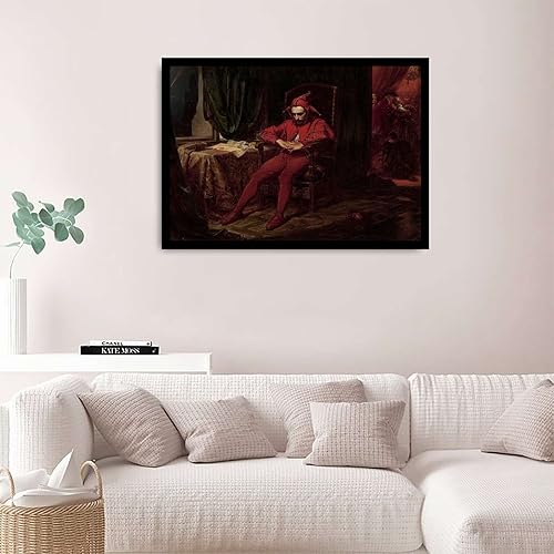 Miniatura 2 de Lienzo impreso para pared, Jan Matejko Stańczyk payaso triste bufón bufón bromista tonto ilustración gótica antigua póster de arte impreso