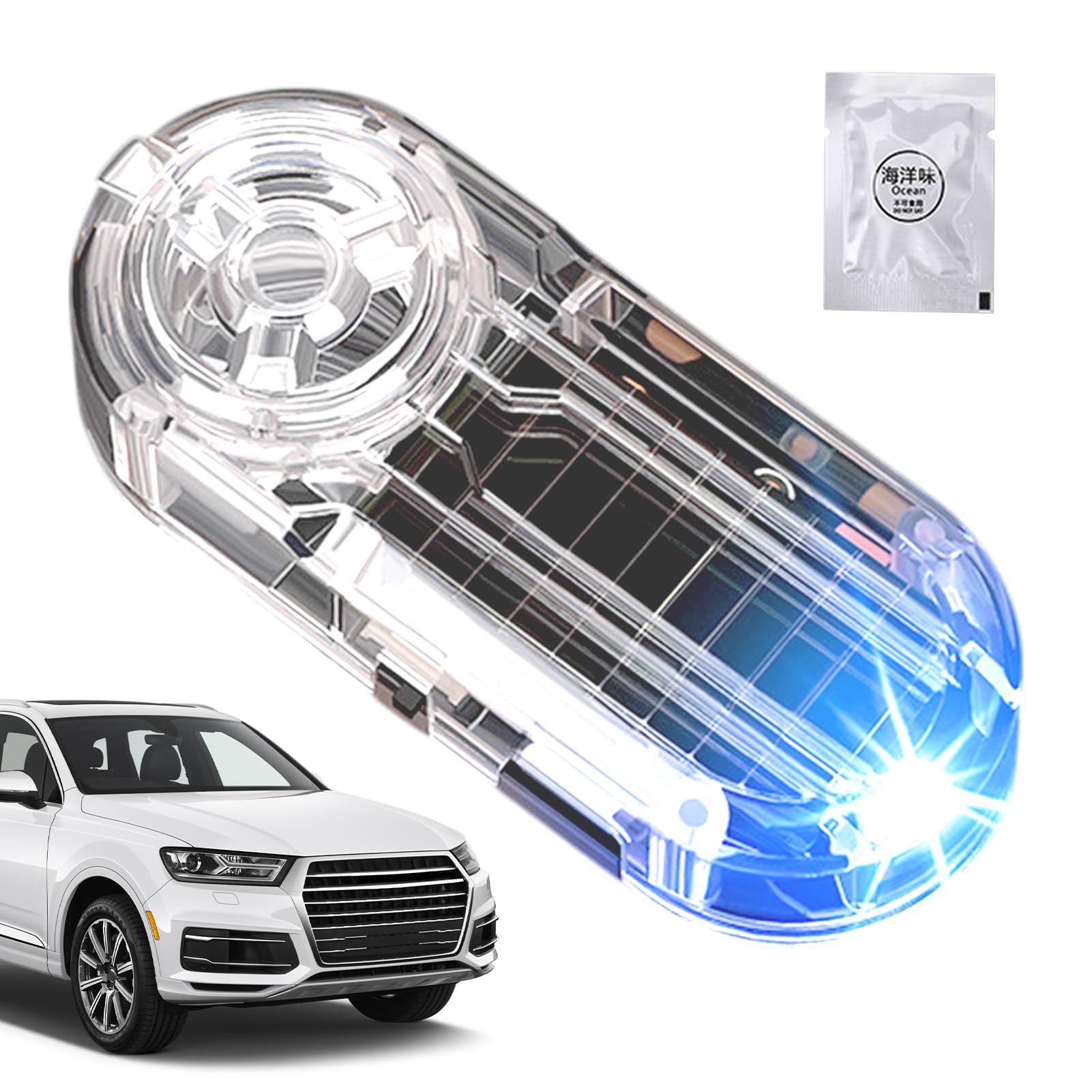 – Security Light for Car | Warning Anti-Theft Led Solar Car Flashing Light,Aromatherapy Built-in Fake Lamp Adhesive Decor for Caravan, Sedan