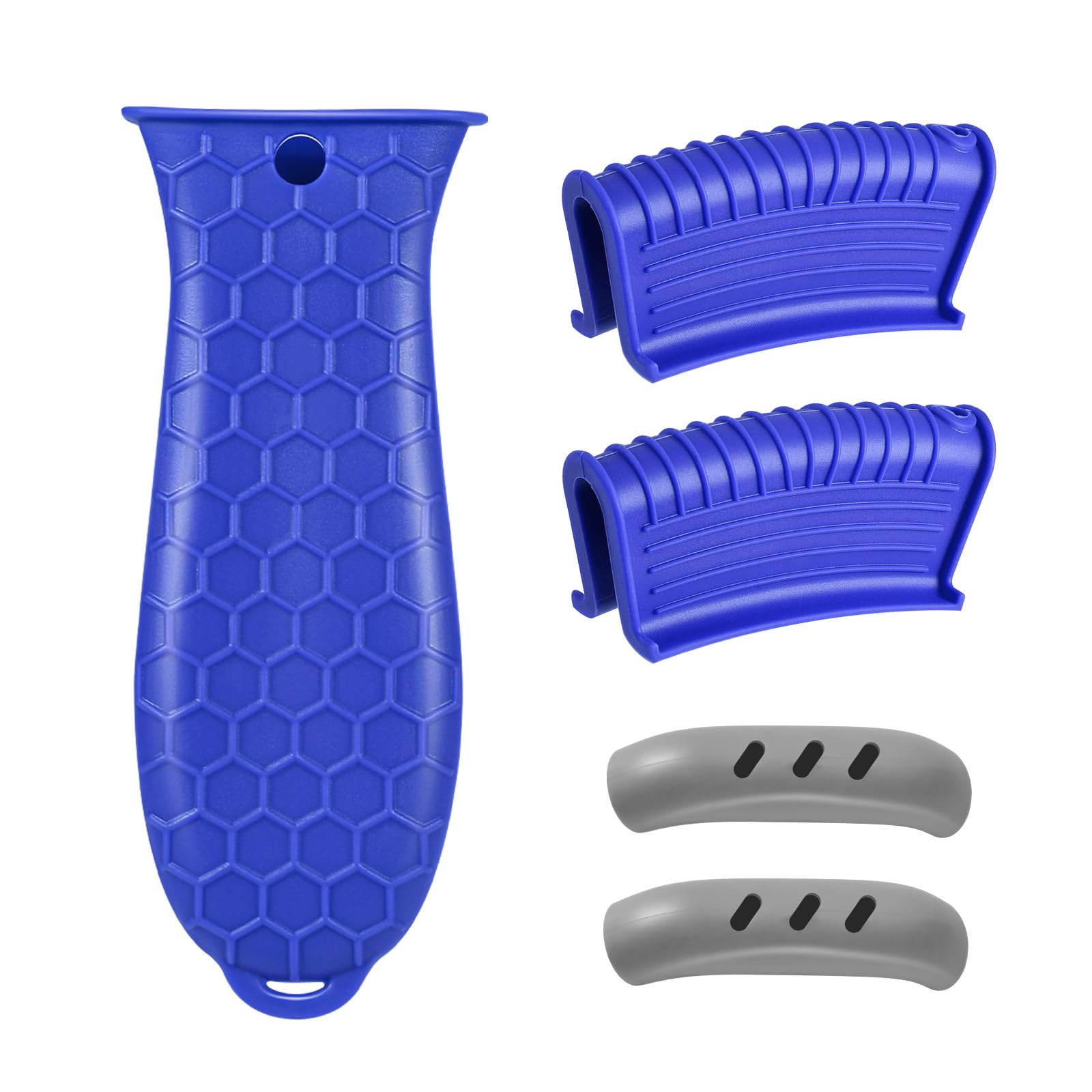 5 Pcs Cast Iron Handle Cover, Silicone Hot Handle Holder, Heat Resistant Cast Iron Skillet Handle Covers Potholder for Frying Pans and Griddles Kitchen Supplies