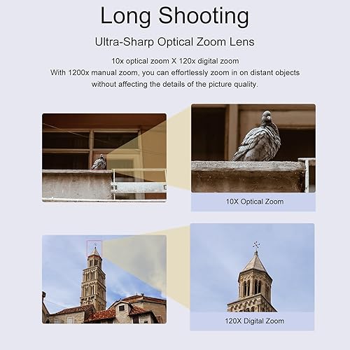 Miniatura 3 de ORDRO Cámara de vídeo 4K Videocámara 10X Zoom óptico 30MP 24FPS Vlogging Cámara 3.0 "IPS pantalla táctil Cámara digital con tarjeta de memoria 32G