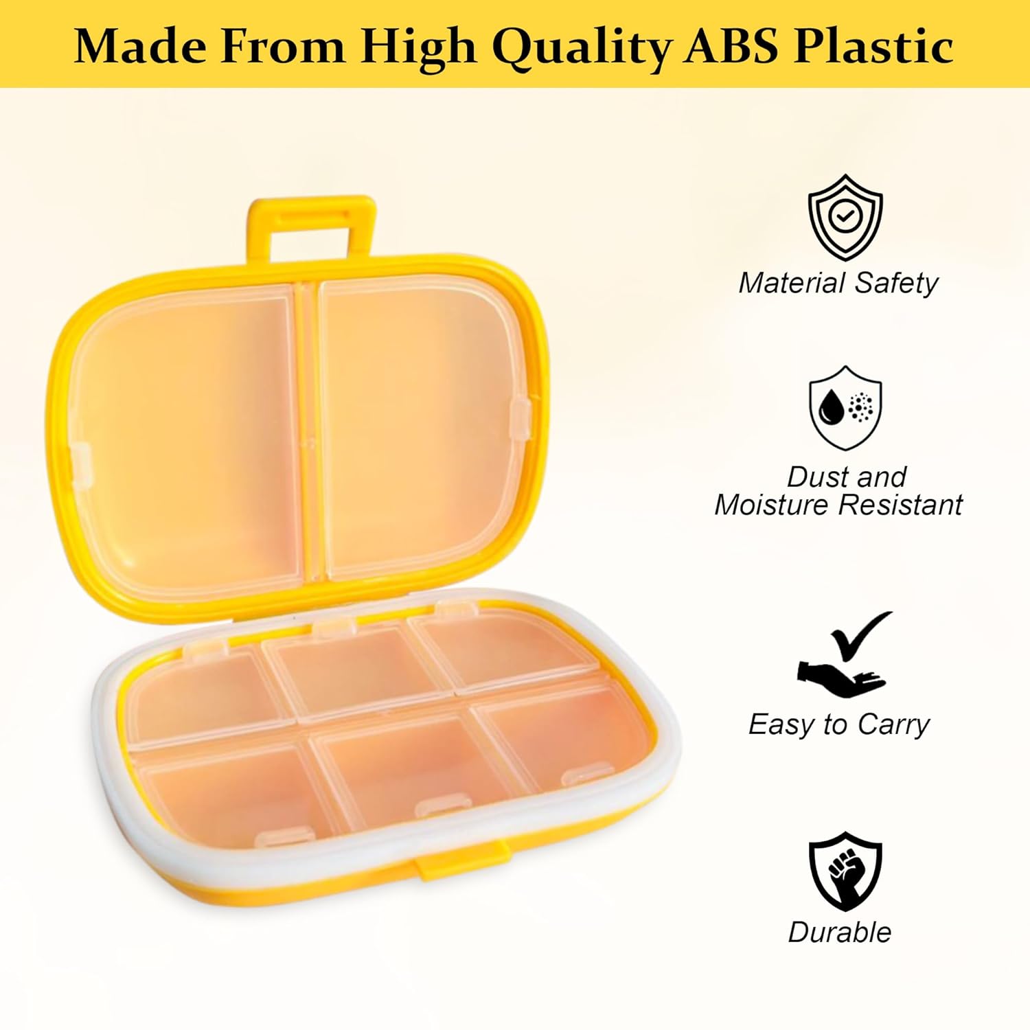 GLUN® Portable Empty Medicine First Aid Plastic Pouch Small Size, Mini Travel Medicine Pouch Waterproof Seal Handy Pills Pocket for Travels Yellow Colour GLUN® Portable Empty Medicine First Aid Plastic Pouch Small Size, Mini Travel Medicine Pouch Waterproof Seal Handy Pills Pocket for Travels Yellow Colour