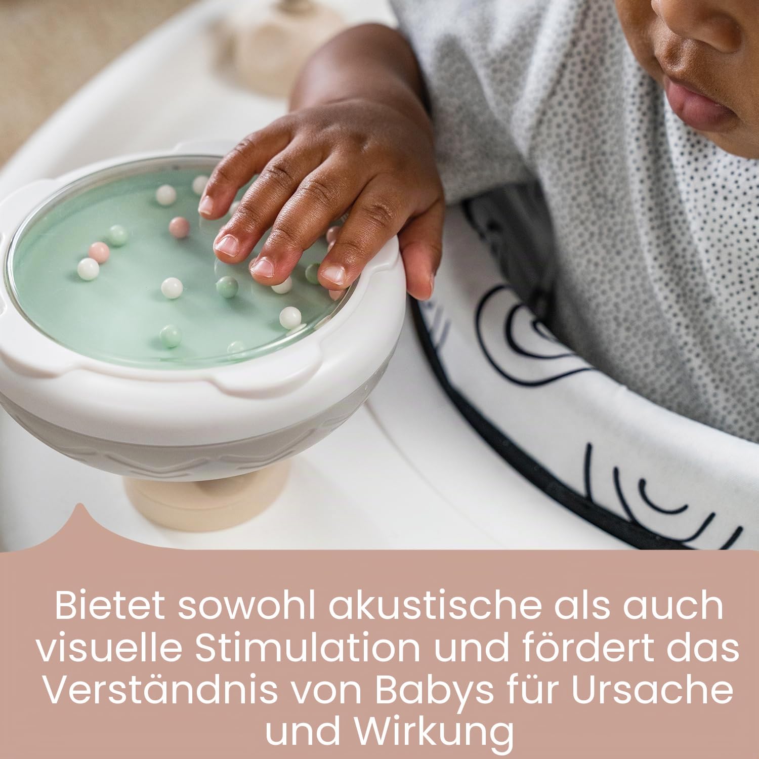 Tiny Love 5-in-1 Here I Grow Stationäres Aktivitätscenter zur Förderung, Spielcenter für Babys, 20 Aktivitäten, 5 Nutzungsmodi, 6 entwicklungsfördernde Spielzeuge, ab 0 Monaten, Black & White Décor