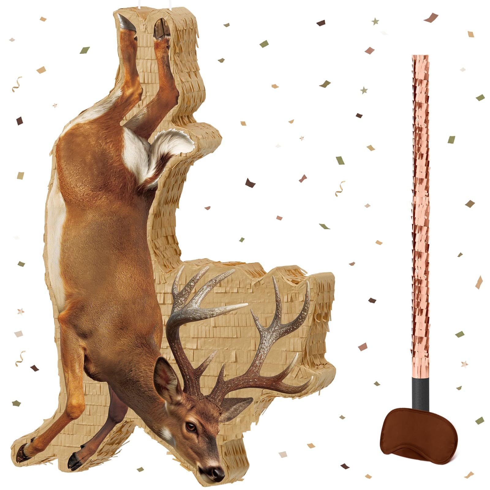 WERNNSAI 23.6"Large Deer Piñata Gone Hunting Piñata Hunting Party Supplies
