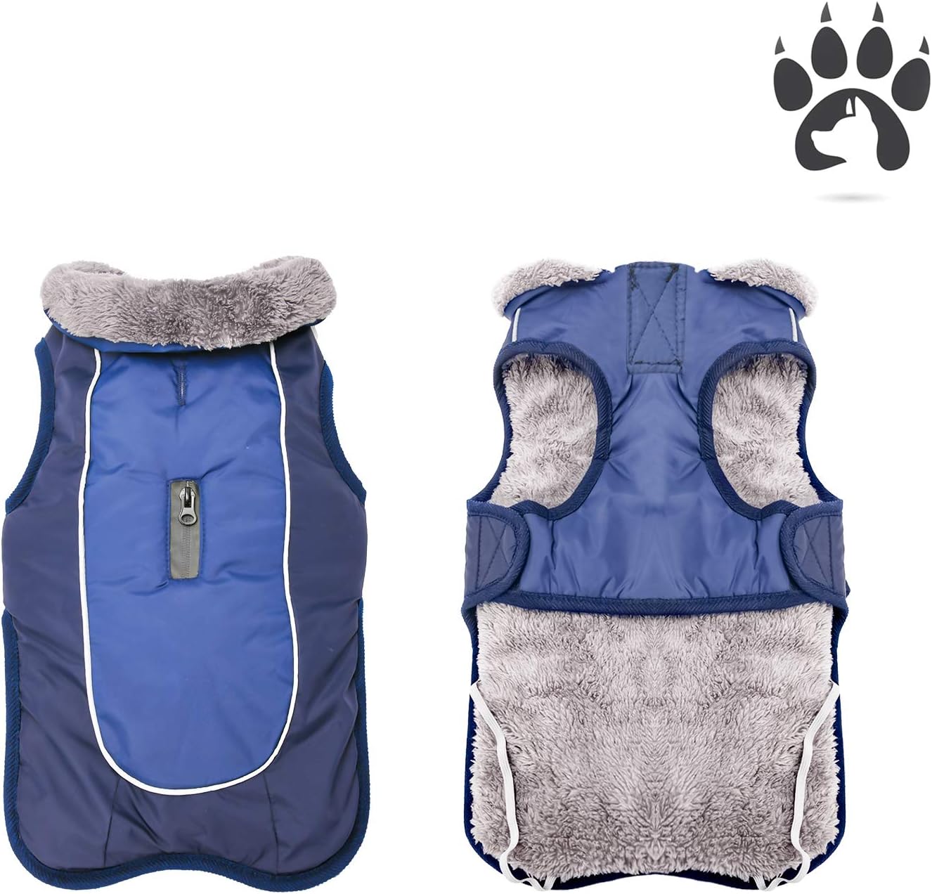 Easiestsuck Warm Dog Jacket, Dog Apparel with Plus Fleece Neckline,Windproof Water Repellent Cozy Cold Weather Dog Coat Lining Winter Dog Thick Vest for Outdoor Small Medium Large Dogs : Pet Supplies